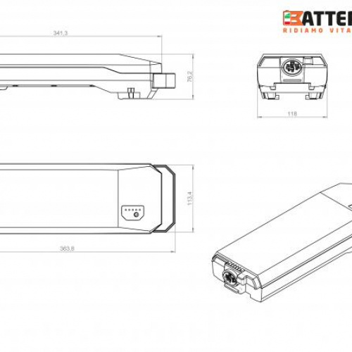 Batteria Compatibile 36V 10Ah BOSCH POWERPACK 360Wh Portapacchi
